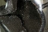 Septarian Dragon Egg Geode - Black Crystals #98869-2
